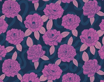 Peonies Navy, Verbena