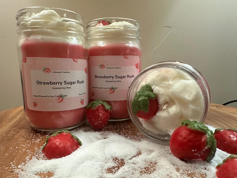 Strawberry Sugar Rush Desert Candles Sweet Tooth 9oz Etsy