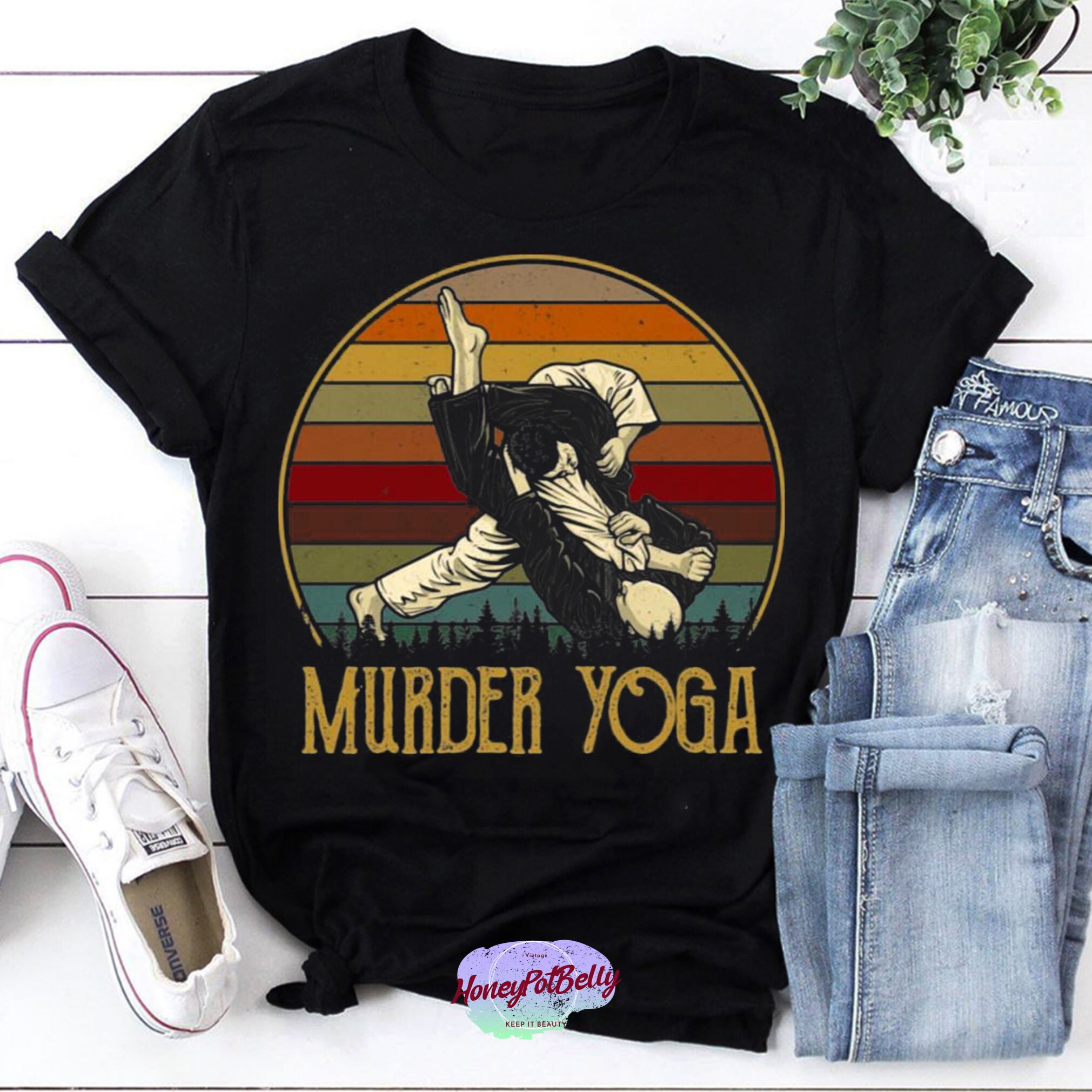 Murder yoga t shirt Clearance