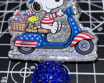 Patriotic American Beagle badge reel