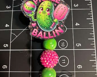 Pickleballing Badge Reel