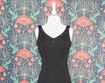 Vintage 90's Y2K Susan Lizan Black Rhinestone Crystal Prom Hoco Formal Dress 4