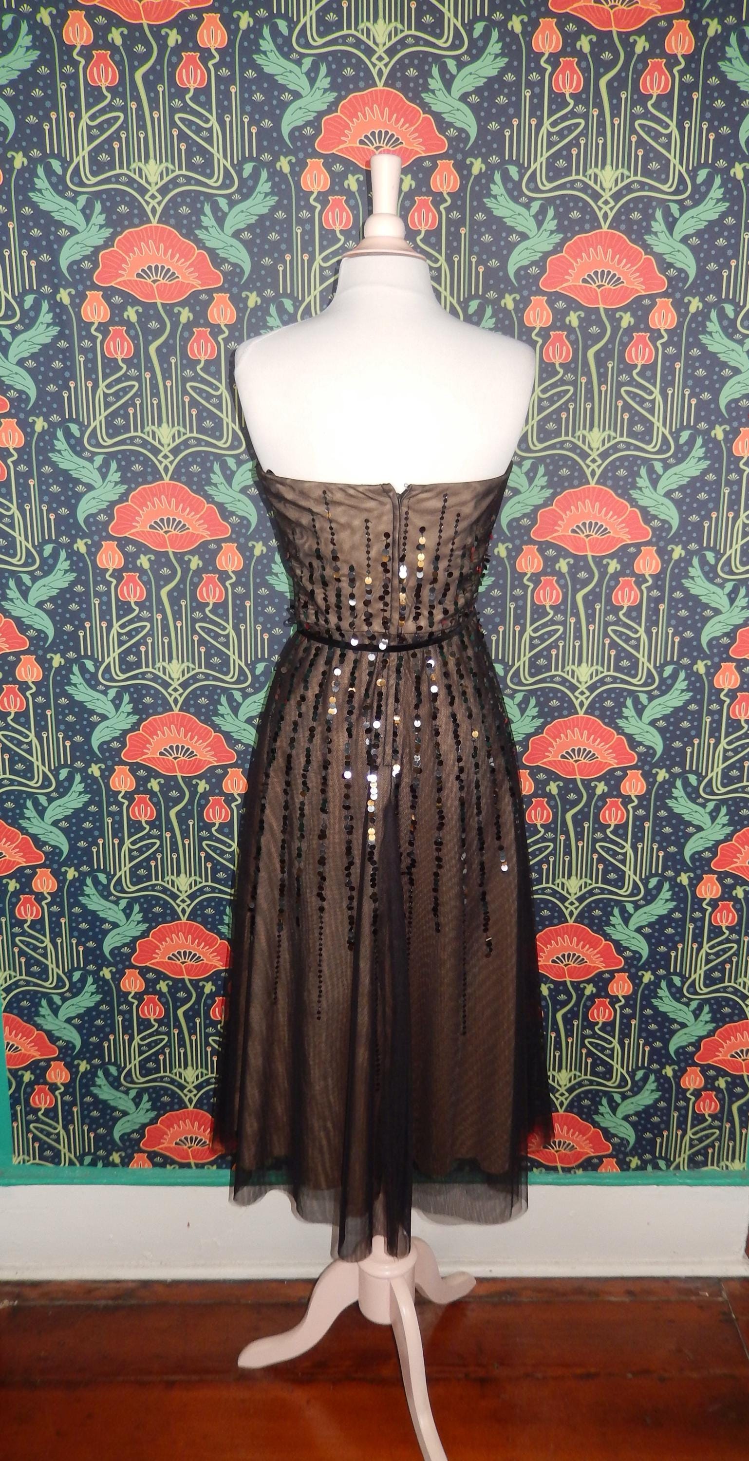 BCBG MAXAZRIA::パーティードレス:2[RESALE] Vintage Y2K Bcbg Max Azria Black Beige Gold Silver Strapless