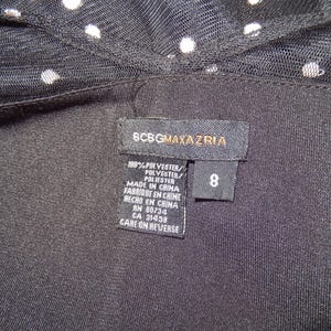 Vintage Y2K Bcbg Max Azria Black Embroidered Mesh Polka Dot Fit Flare Cocktail Dress bild 2