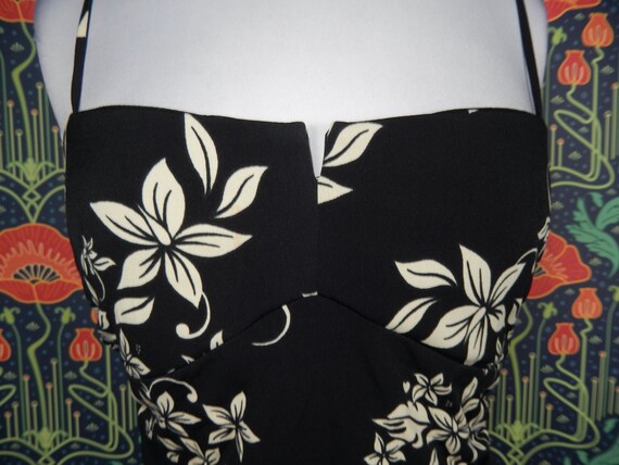 Vintage 90's Y2K Black White Floral Asymmetrical … - image 2