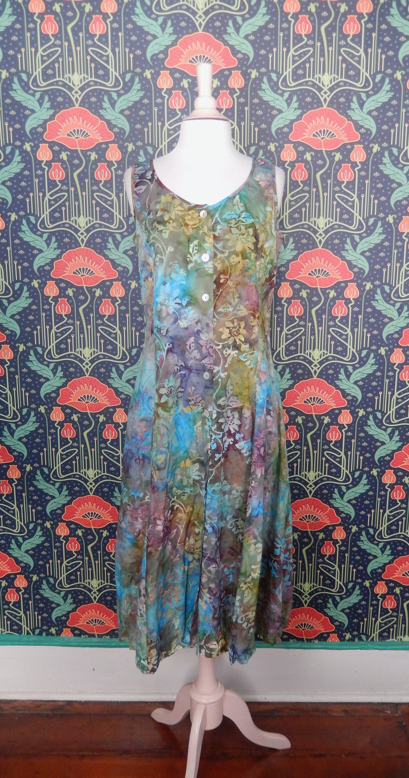 blue dress for baby girl New Prints: Thai Dye Dress Green Heart / One Size Fits Most main image 1