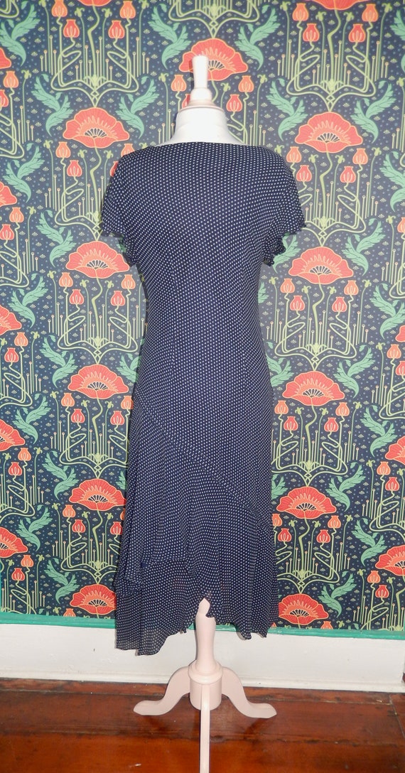 Vintage 90's Y2K Blue Polka Dot Silk Grunge Fairy… - image 6