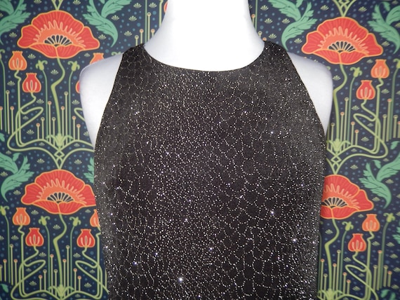 Vintage 90's Y2K Black Slinky Knit Silver Glitter… - image 6