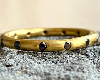 22k gold and black diamond men's ring MADE TO ORDER