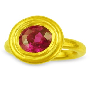 22k gold Sri Lankan 3.15ct Pink Sapphire ring using 100 recycled gold MADE TO ORDER