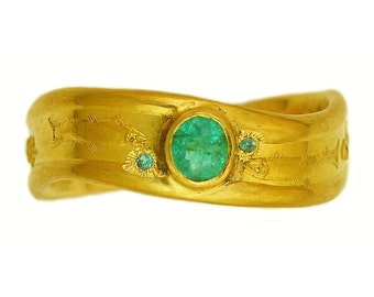 22k Gold Kleiner Untersee Ring mit Paraiba Turmalinen MADE TO ORDER mit 100 Prozent recyceltem Gold
