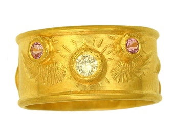 22k gold Angel Wings Ring MADE TO ORDER using 100 percent recycled gold