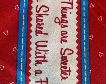Raggedy Ann and Andy shared with a friend red by Springs   quilt cotton