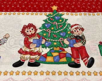 Raggedy Ann Andy Christmas Daisy Kingdom Double border