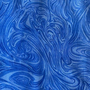 Blue marbled quilt cotton fabric- bthy