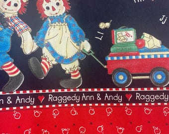 Raggedy Ann & Andy Cotton Fabric - Daisy Kingdom Back to School