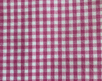Pink check gingham quilt cotton fabric- bthy