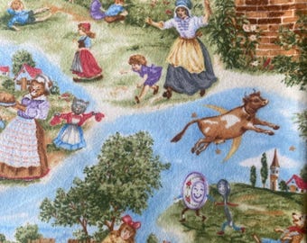 Nursery Thyme Rhyme by Dona Mollo rare Humpty Dumpty.  cat and fiddle, cow jumped moon, little boy blue, jack and jill. Soft flannel bthy