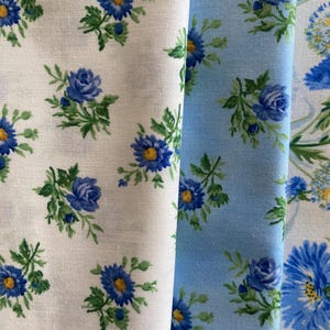 Summer Breeze gooide boeketten wit van moda gele en blauwe bloemen op witte quilt katoen bthy