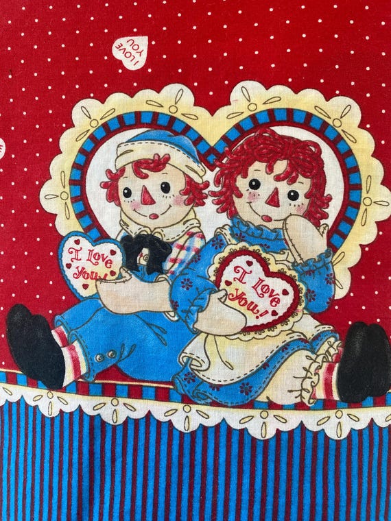 Raggedy Ann Andy Daisy Kingdom Simon Says With Blue Border Cotton