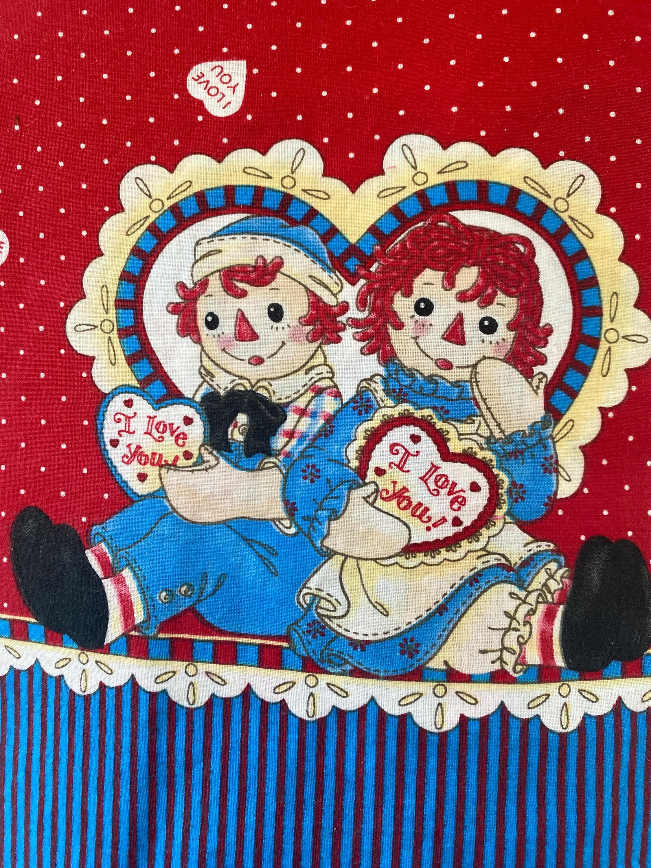 Raggedy Ann Andy Daisy Kingdom Simon Says With Blue Border Cotton