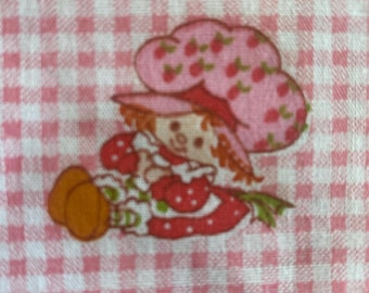 Strawberry Shortcake Fabric: Pink Gingham, American Greetings bthy