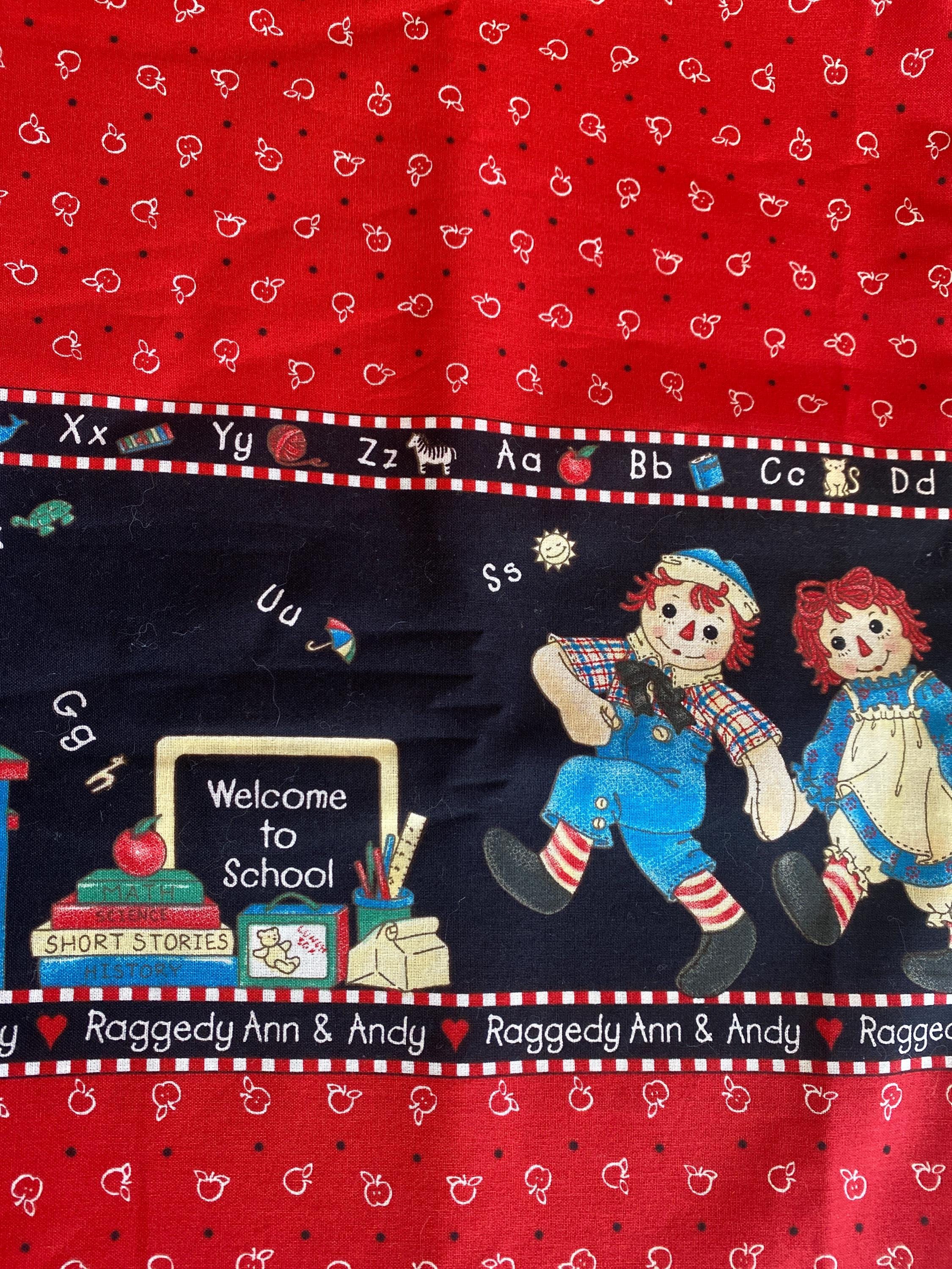 Raggedy Ann & Andy Cotton Fabric - Daisy Kingdom Back to School