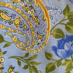 Summer breeze by Moda sky blue and yellow floral paisley quilt cotton fabric- bthy