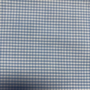 Baby blue gingham small check  quilt cotton - bthy
