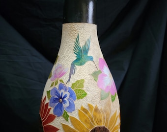 Handcatved Floral Gourd Pendant Lamp