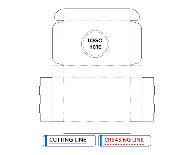 Creasing Line Box Mailer Box Dieline Template | Packaging Cut File SVG PDF | Foldable ...