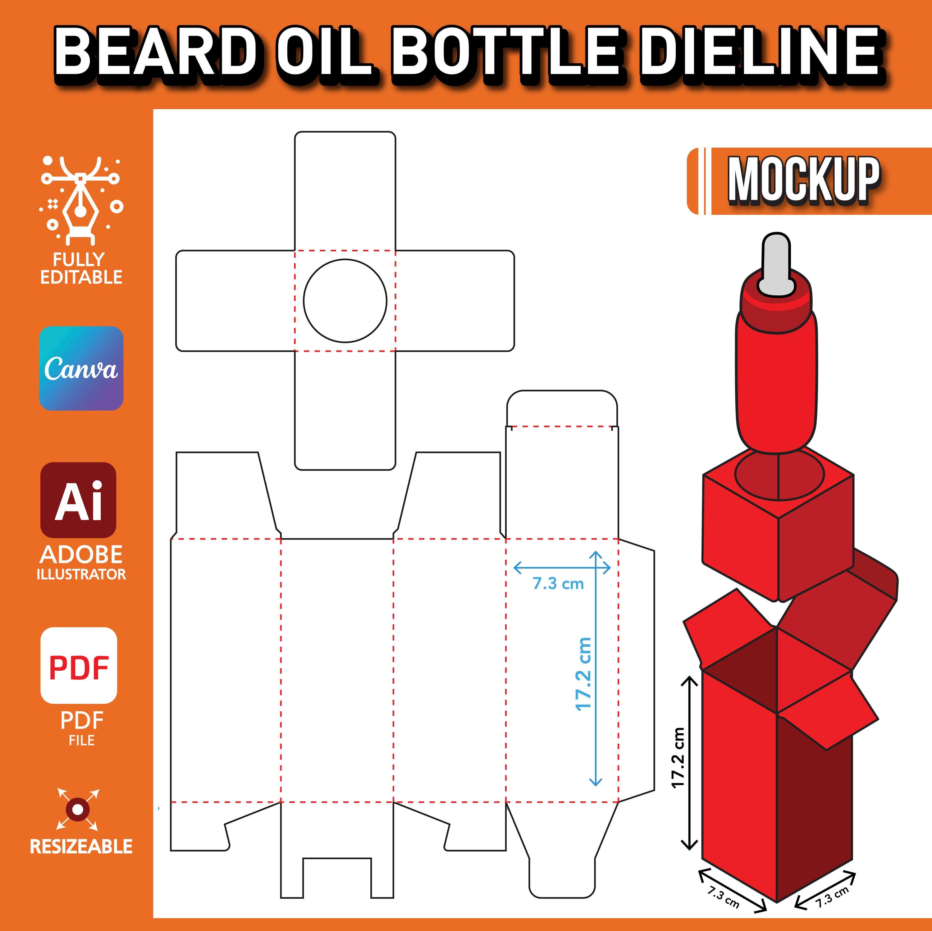 Serum Box Template | Beard Oil Box Dieline | Dropper Bottle Packaging SVG | Hemp Oil Box Cut File | Cosmetic Packaging Design Diecut | Pdf