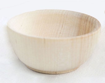 1 Small Wooden Bowl - Round Wood Bowl - Pinch Pot - Pinch Bowl - Salt Cellar - Ring Bowl - Great for Chef Gift or Rustic Wedding Favors