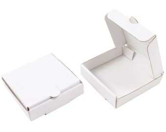 8 White 4" Mini Pizza Boxes - Sturdy cardboard! (Food Box, Party Favor, Cake Box, Cookie Box)