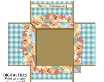 Thanksgiving Care Package Sticker Printables - DIGITAL DOWNLOAD - Pastel Pumpkins Box Flaps