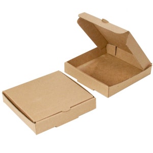 8 Kraft 5" Mini Pizza Boxes - Sturdy cardboard! (Food Box, Party Favor, Cake Box, Cookie Box)