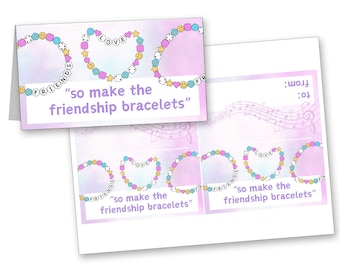 Friendship Bracelet Bag Tags -- DIGITAL PRINTABLE -- Make bracelet kits for Valentine's Day or Taylor Swift party favors!