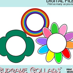 Girl Scout Daisy Scout Cupcake-dekorationer -- DIGITALA utskrivbara bilder -- Daisy, Trefoil, Rainbow
