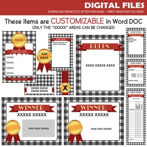 Cook off Party Printables - DIGITAL - Customizable for Any Cookoff ...