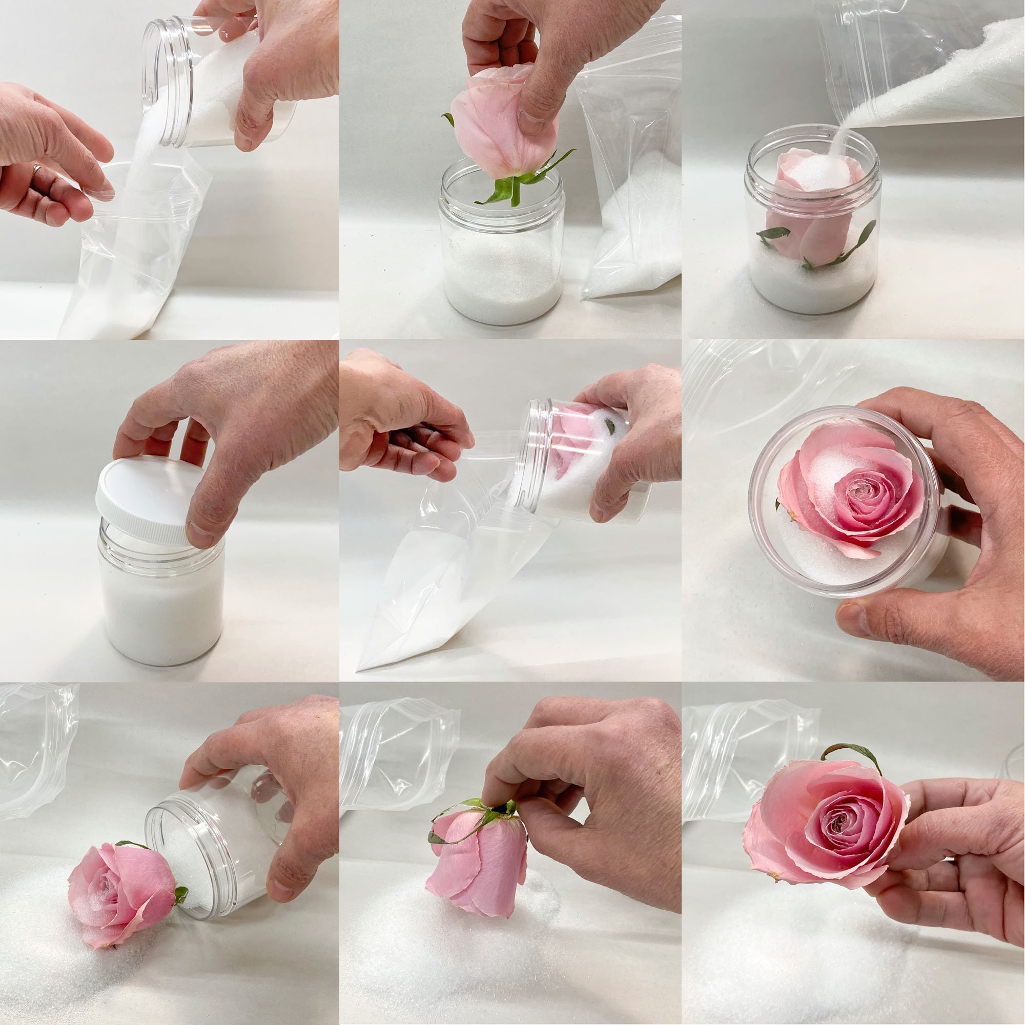 1 Single Flower Drying Kit ONE JAR Includes Silica Gel Powder and Storage  Jar Reusable 