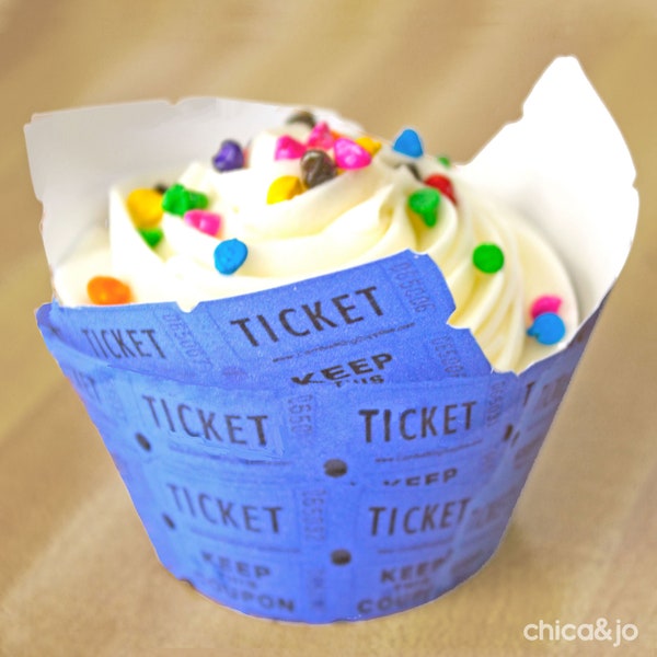 Raffle Ticket Carnival Cupcake Wrappers -- DIGITAL Printable -- For Circus, Fair, or Carnival Party
