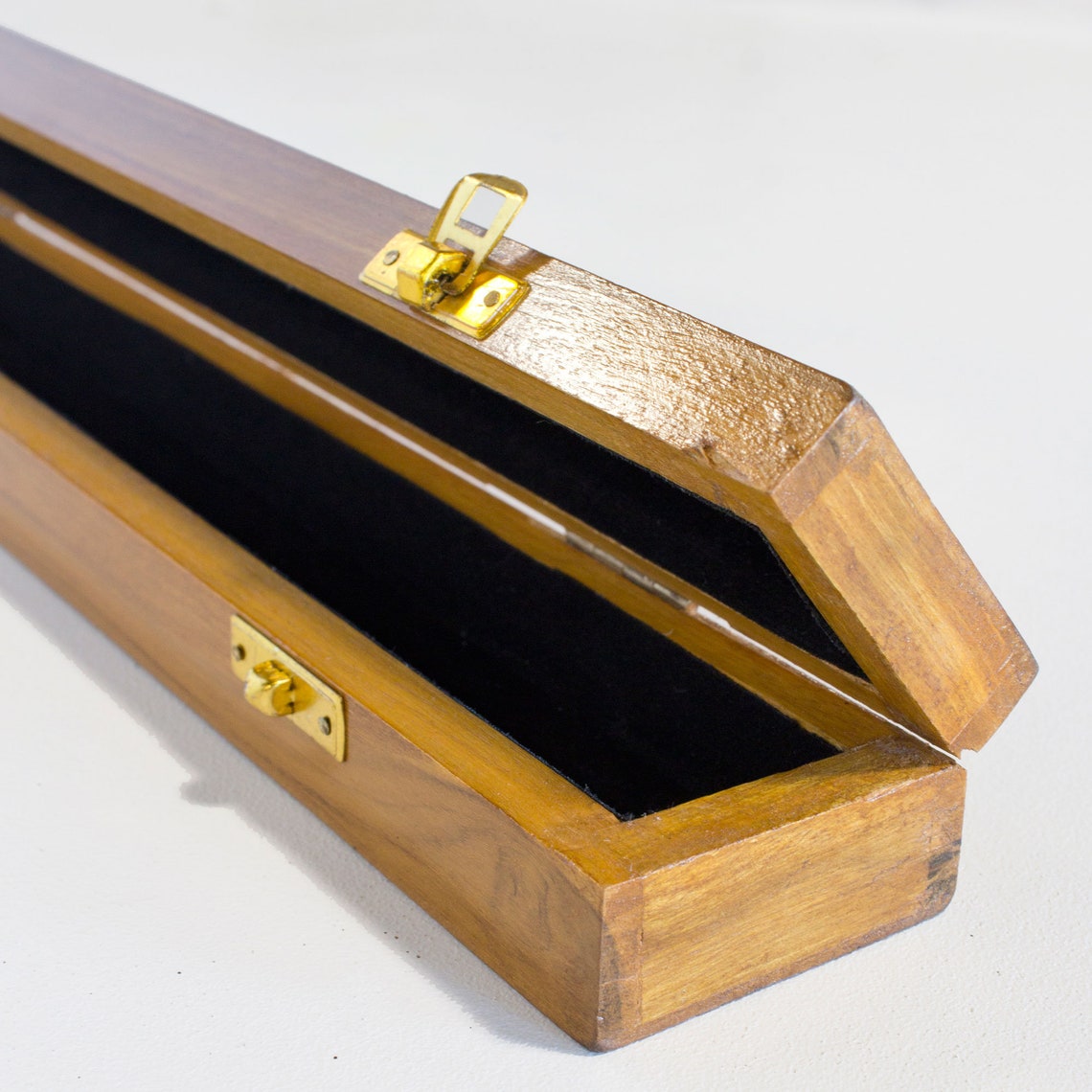 Wooden wand box Solid wood handcrafted lined wand display | Etsy