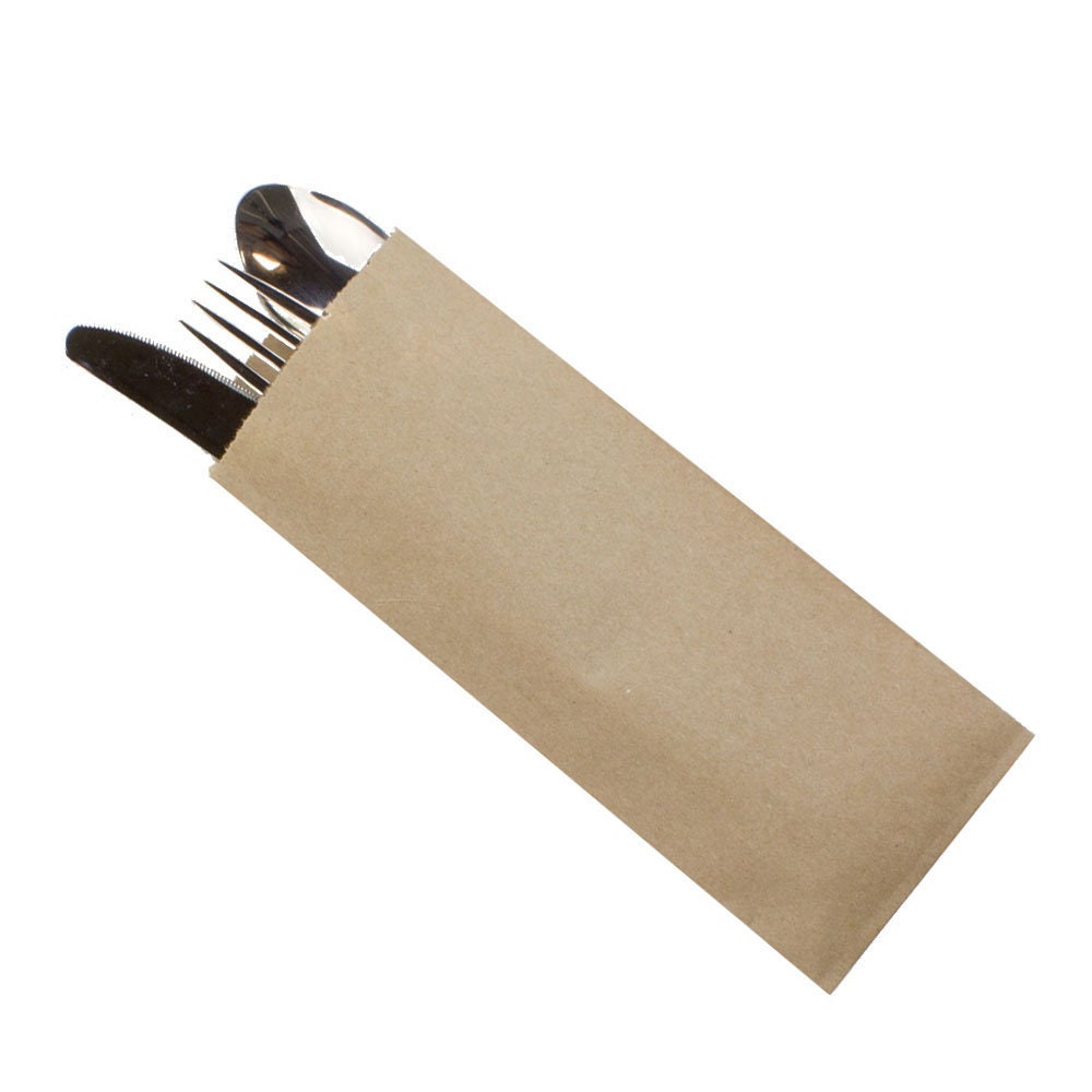 50 Natural Kraft Paper Silverware Bags Blank Flat 3 x Etsy