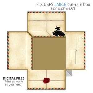 Naklejki na paczki Wizard Post Care do wydrukowania - POBIERANIE CYFROWE - Vintage Holidays Christmas Missionary Box Flaps