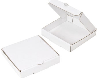 8 White 5"  Mini Pizza Boxes - Sturdy cardboard! (Food Box, Party Favor, Cake Box, Cookie Box)