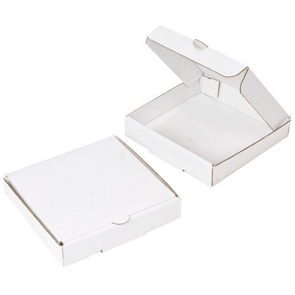 8 White 5"  Mini Pizza Boxes - Sturdy cardboard! (Food Box, Party Favor, Cake Box, Cookie Box)