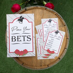 Kentucky Derby Party Printables DIGITAL Betting Slips, Favors, Award Ribbons, Cupcake Picks, Customizable Invitation, and more image 3