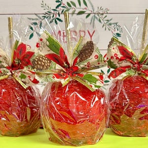 Set of (2) or (3) LARGE Sweet and Crunchy Homemade Candy Apples Orders Can Only Be Processed By Clicking Link Below!