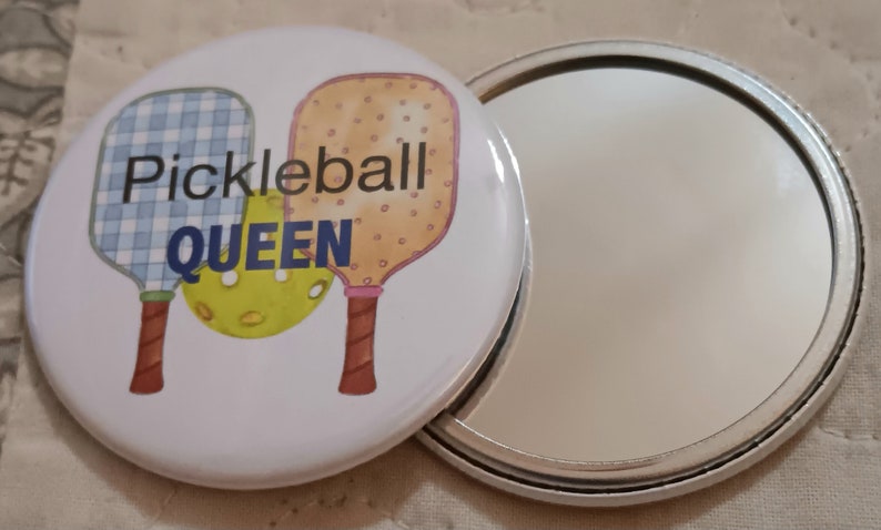 Pocket Mirror or Magnet PICKLEBALL cosmetic makeup compact image 2