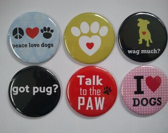 Pocket Mirrors - 6 Dog related Mirrors